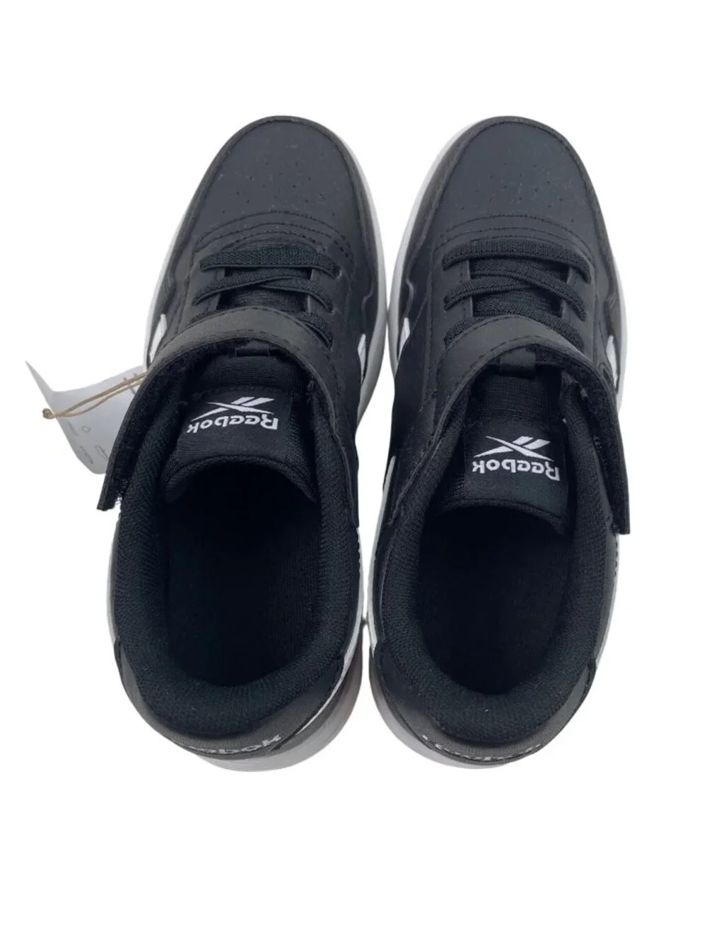 Reebok Court Advance Elastic Top Strap Black Sneakers Athletic Shoes Boys Size 2 - Picture 9 of 10